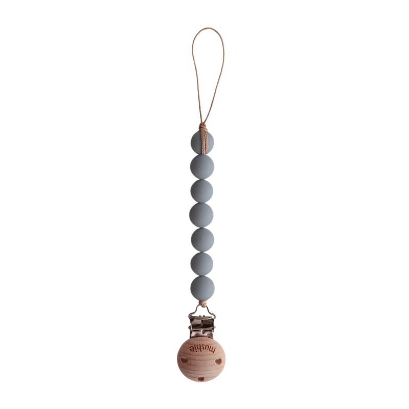 Mushie Silicone Pacifier Clip - Halo - Stone