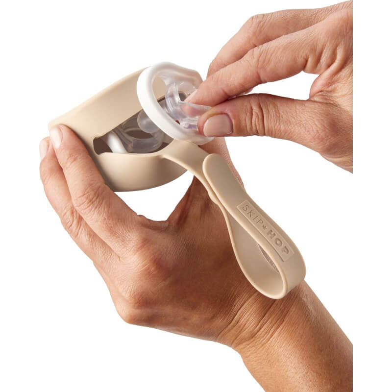 Silicone Soother Holder - Oat