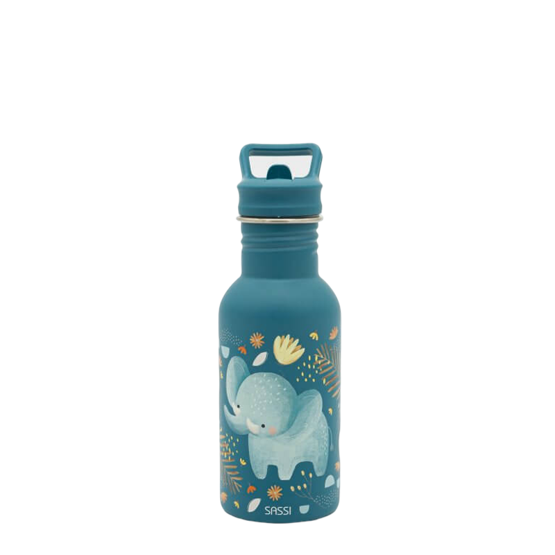 Sassi Stainless Steel Drink Bottle 500ml - Chewy The Elephant
