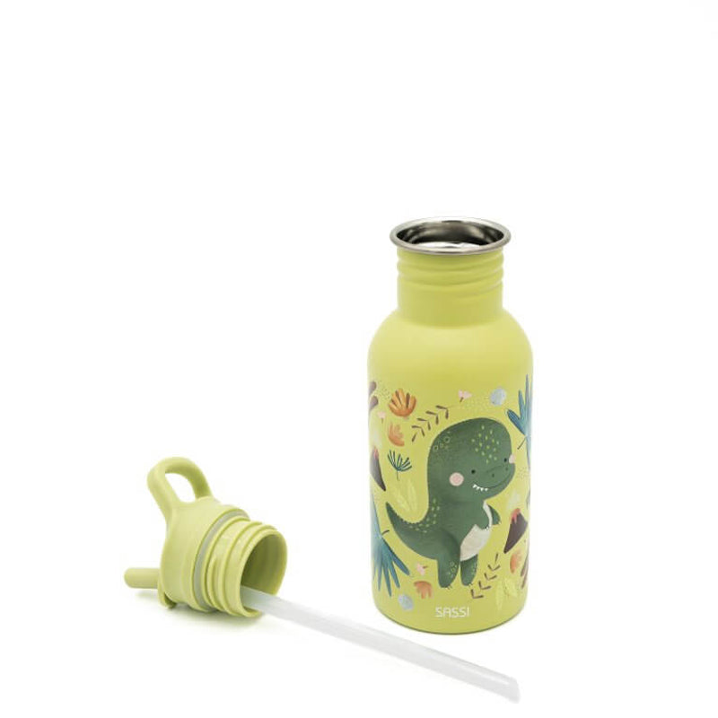 Sassi Stainless Steel Drink Bottle 500ml - Cracky the Dinosaur