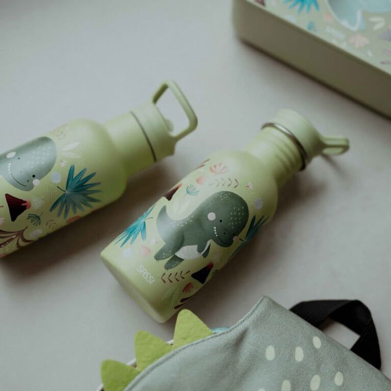 Sassi Stainless Steel Drink Bottle 500ml - Cracky the Dinosaur
