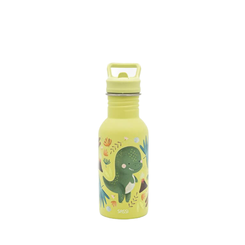 Sassi Stainless Steel Drink Bottle 500ml - Cracky the Dinosaur