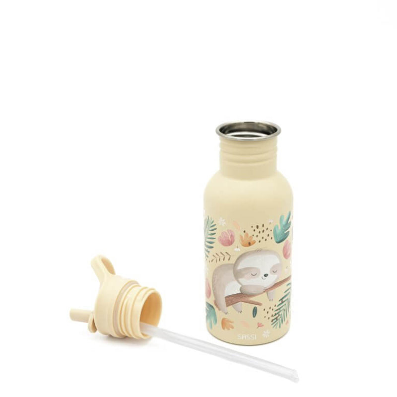 Sassi Stainless Steel Drink Bottle 500ml - Gnawy The Sloth