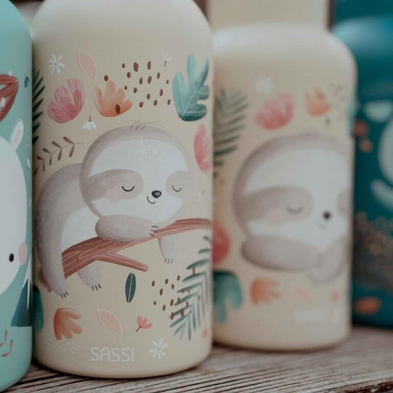 Sassi Stainless Steel Drink Bottle 500ml - Gnawy The Sloth