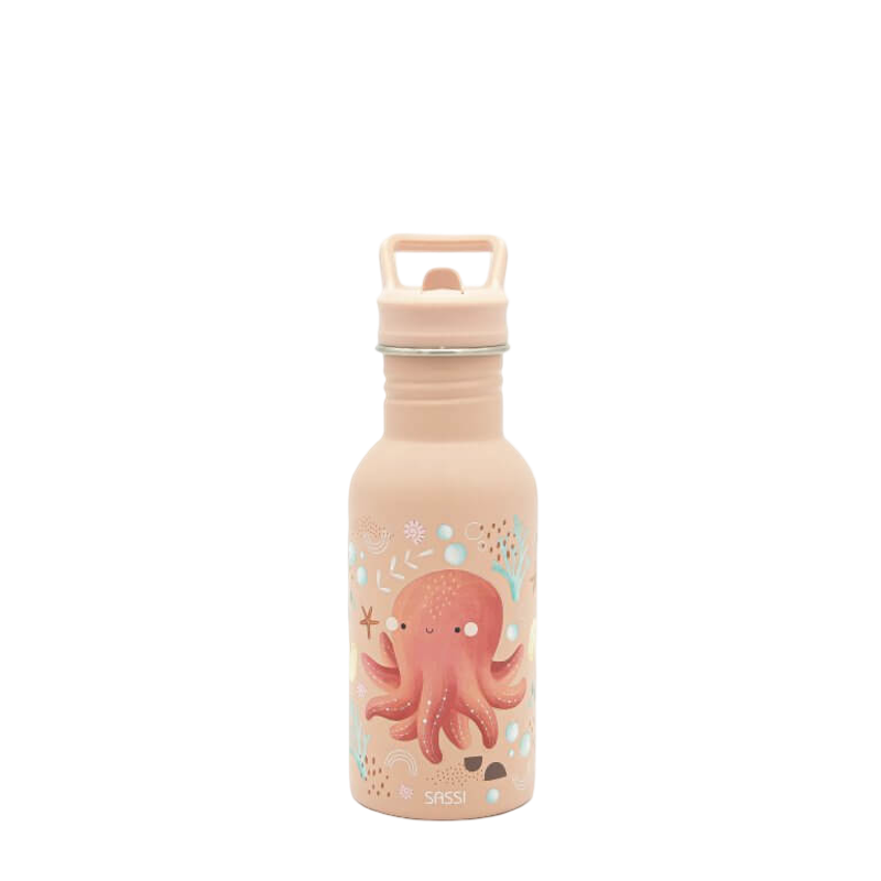 Sassi Stainless Steel Drink Bottle 500ml - Slurpy The Octopus