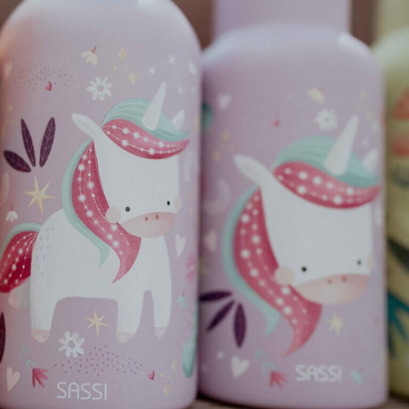 Sassi Stainless Steel Drink Bottle 500ml - Sparkly The Unicorn