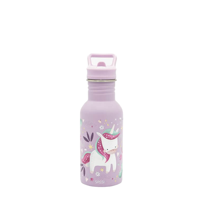 Sassi Stainless Steel Drink Bottle 500ml - Sparkly The Unicorn