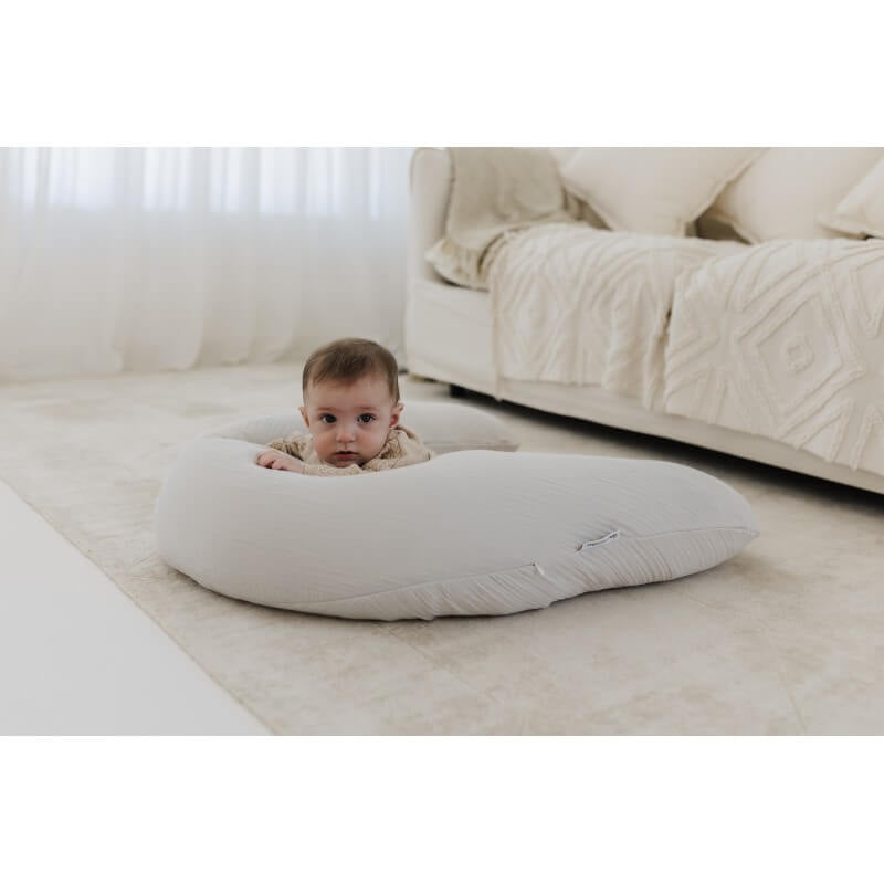 Theraline The Original Maternity and Nursing Pillow - Light Grey Muslin