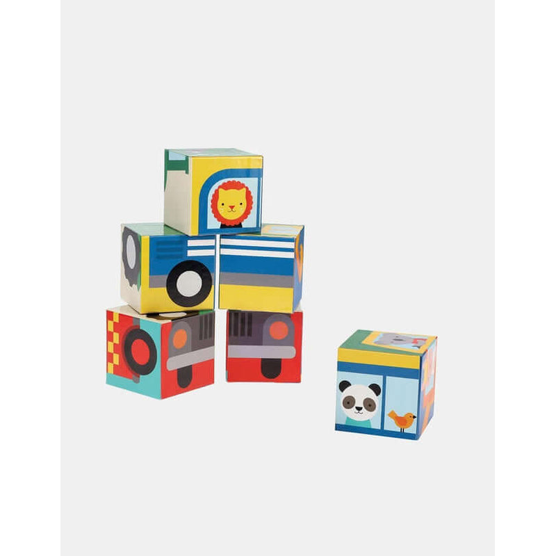 Petit Collage Vehicles Puzzle Blocks