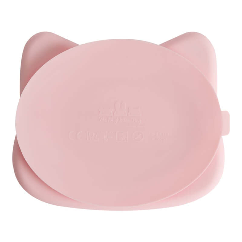 We Might Be Tiny Cat Stickie Plate - Powder Pink