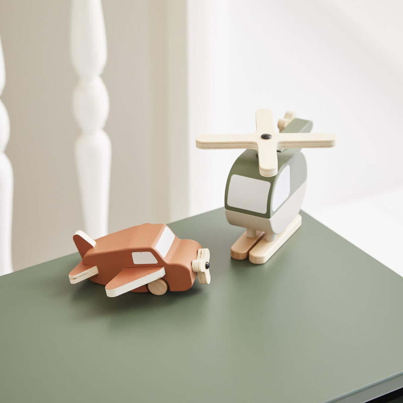 Wooden Helicopter and Plane