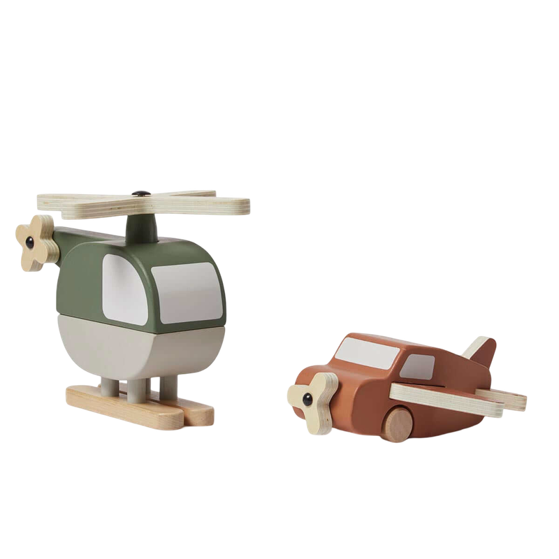 Wooden Helicopter and Plane
