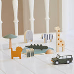 Wooden Safari Animals and Jeep