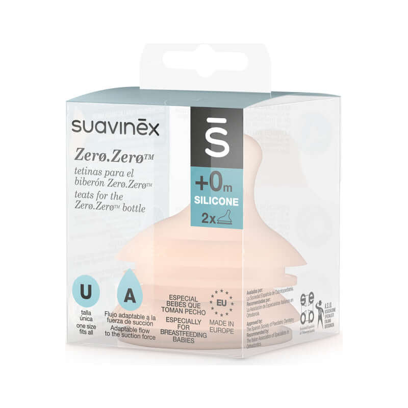 Suavinex Zero Zero Silicone Teat 2 Pack