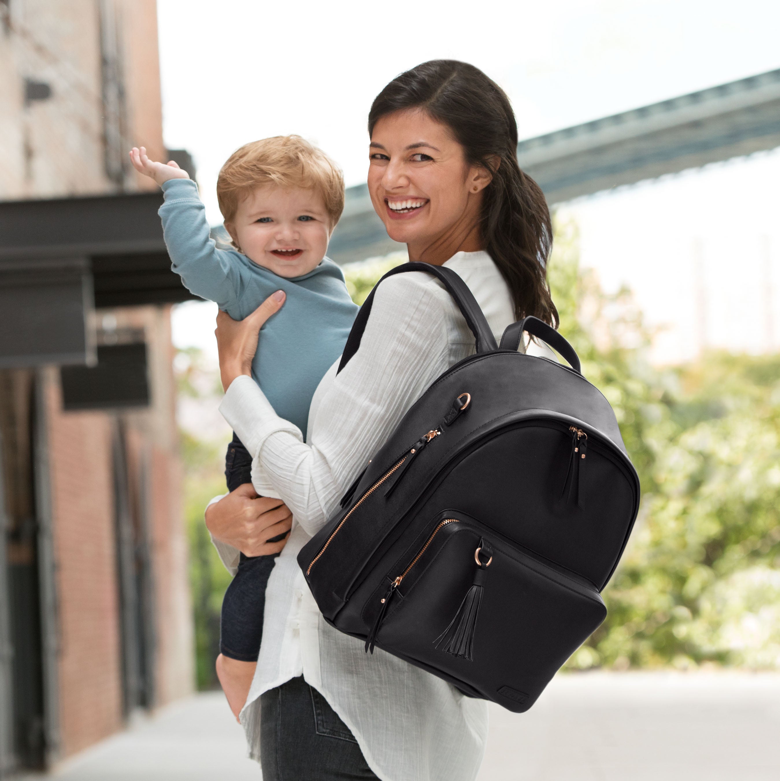 Skip Hop Greenwich Simply Chic Backpack - Black