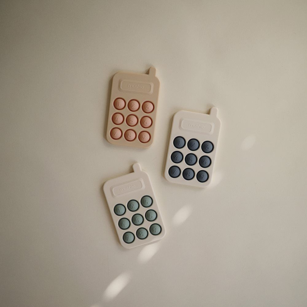 Mushie Phone Press Toy - Cambridge Blue