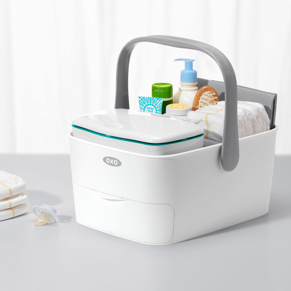 Nappy Caddy with Changing Mat - Grey