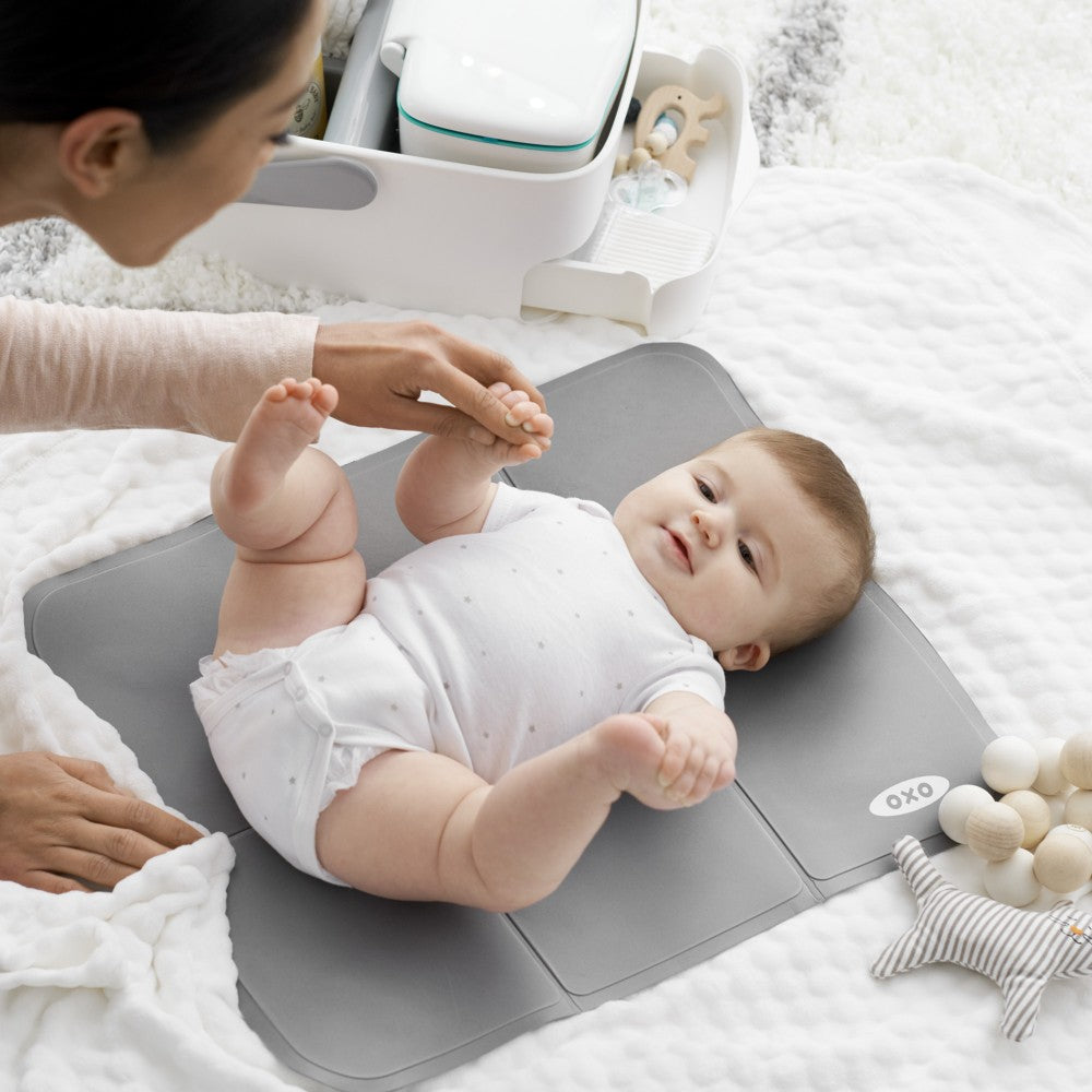 Nappy Caddy with Changing Mat - Grey