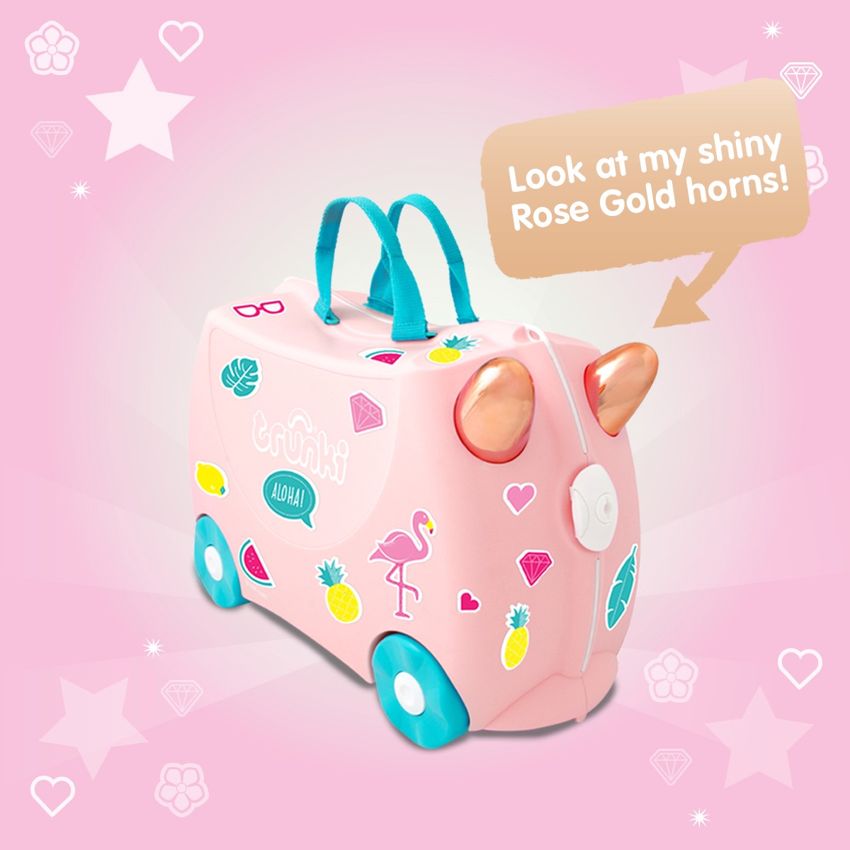 Trunki Ride-On Luggage - Flossi the Flamingo