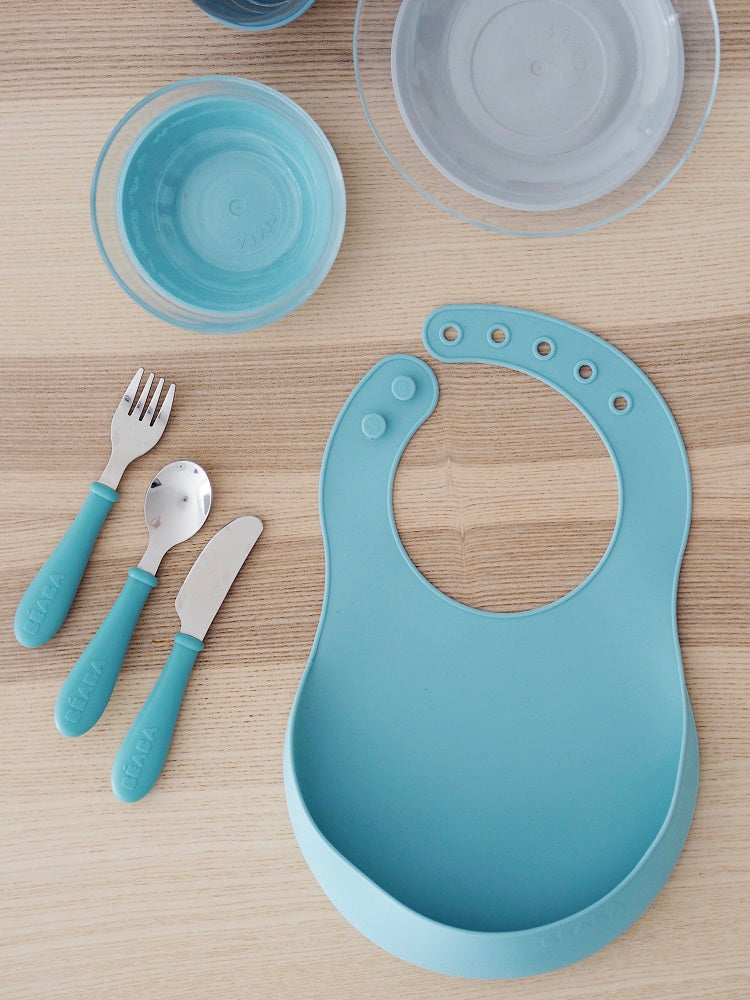 Silicone Bibs Twin Pack - Blue