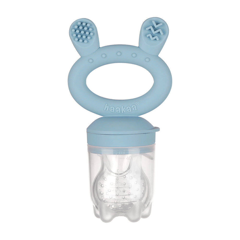 Haakaa Fresh Food Feeder & Cover Set - Steel Blue