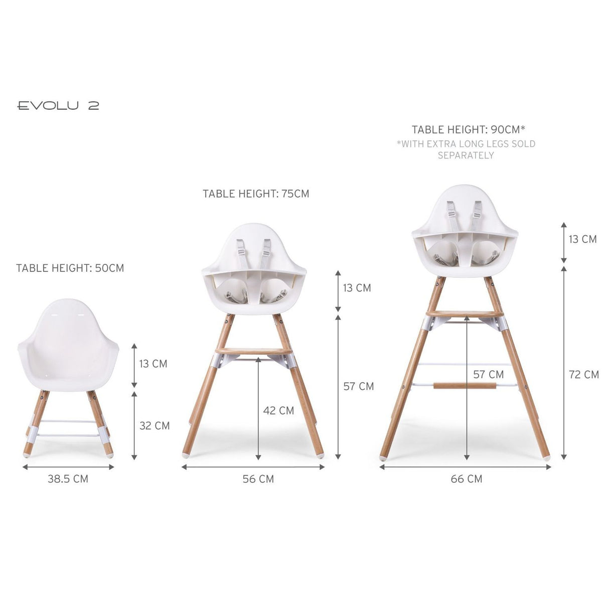 Evolu 2 High Chair - Natural White