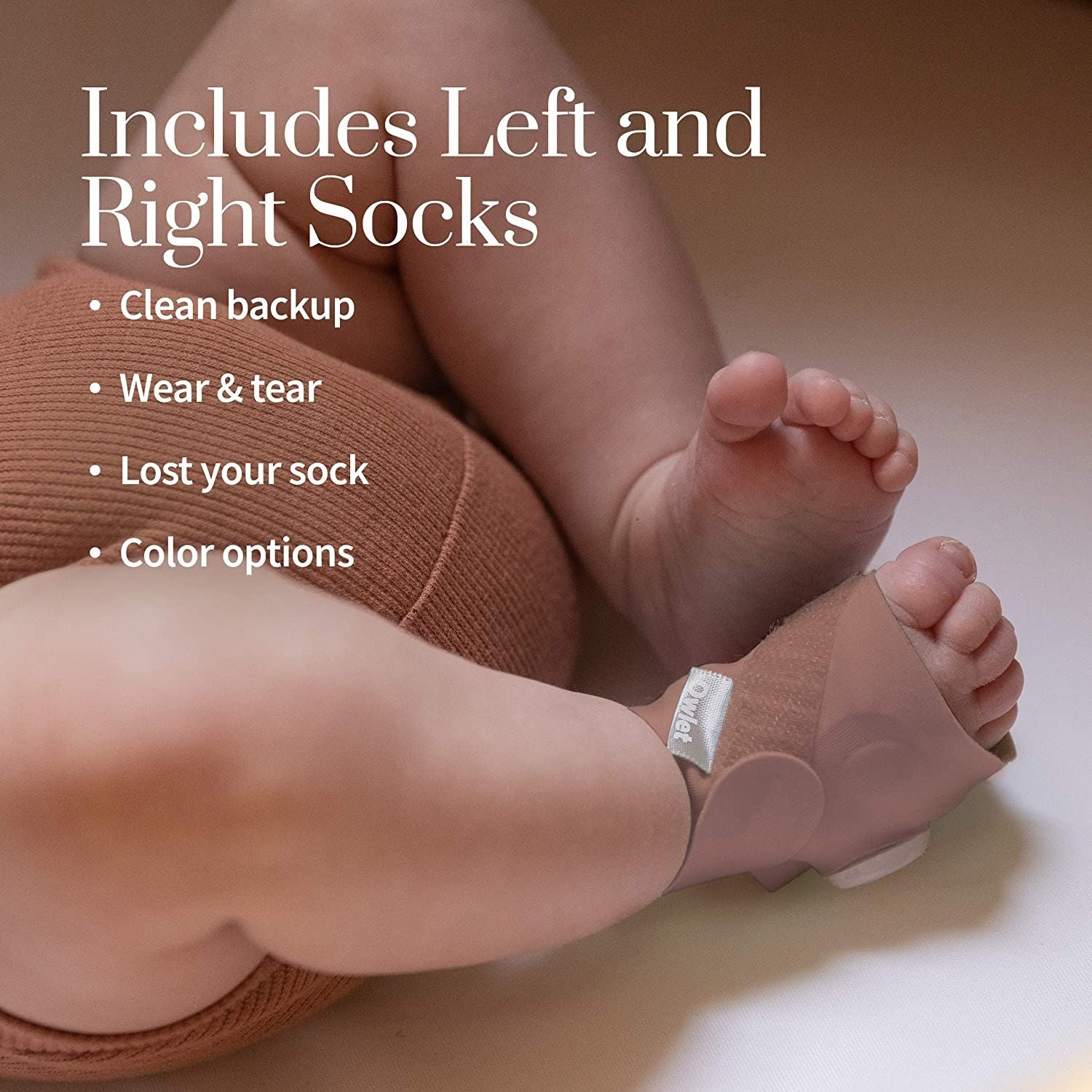 Owlet Smart Sock 3 Fabric Sock Set - Dusty Rose