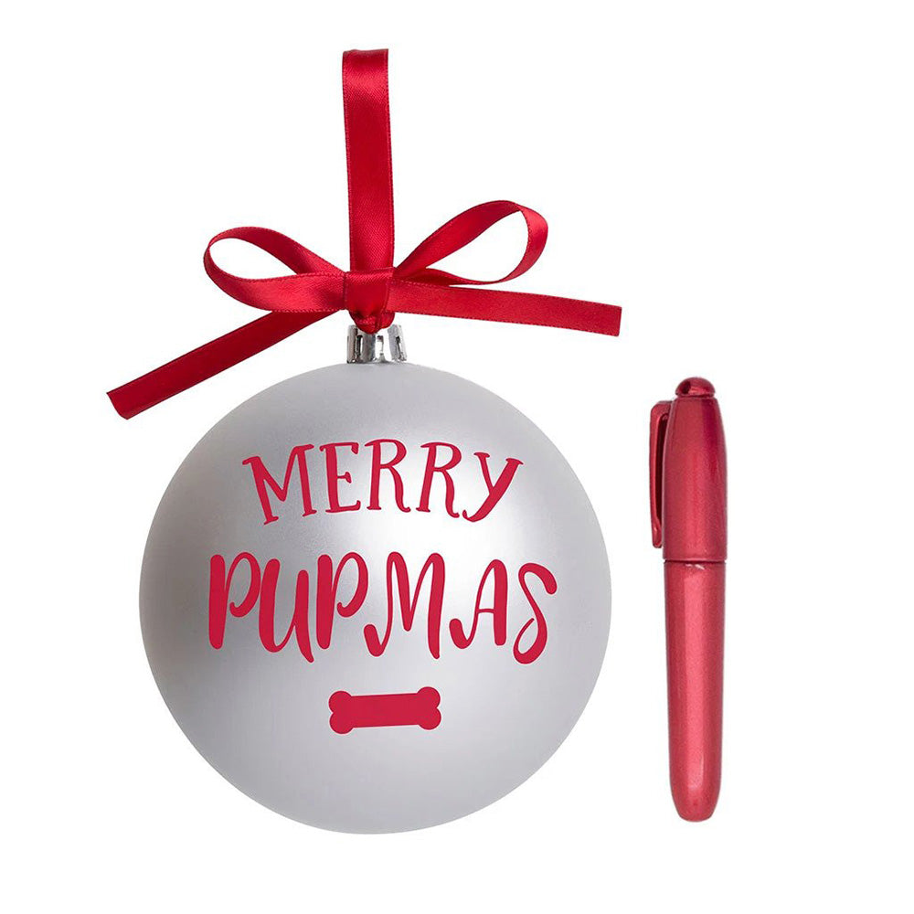 Pet Merry Pupmas Ball Ornament - Silver