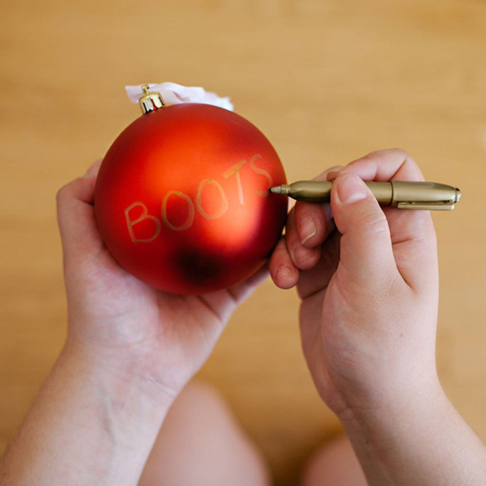 Pet Meowy Christmas Ball Ornament - Red
