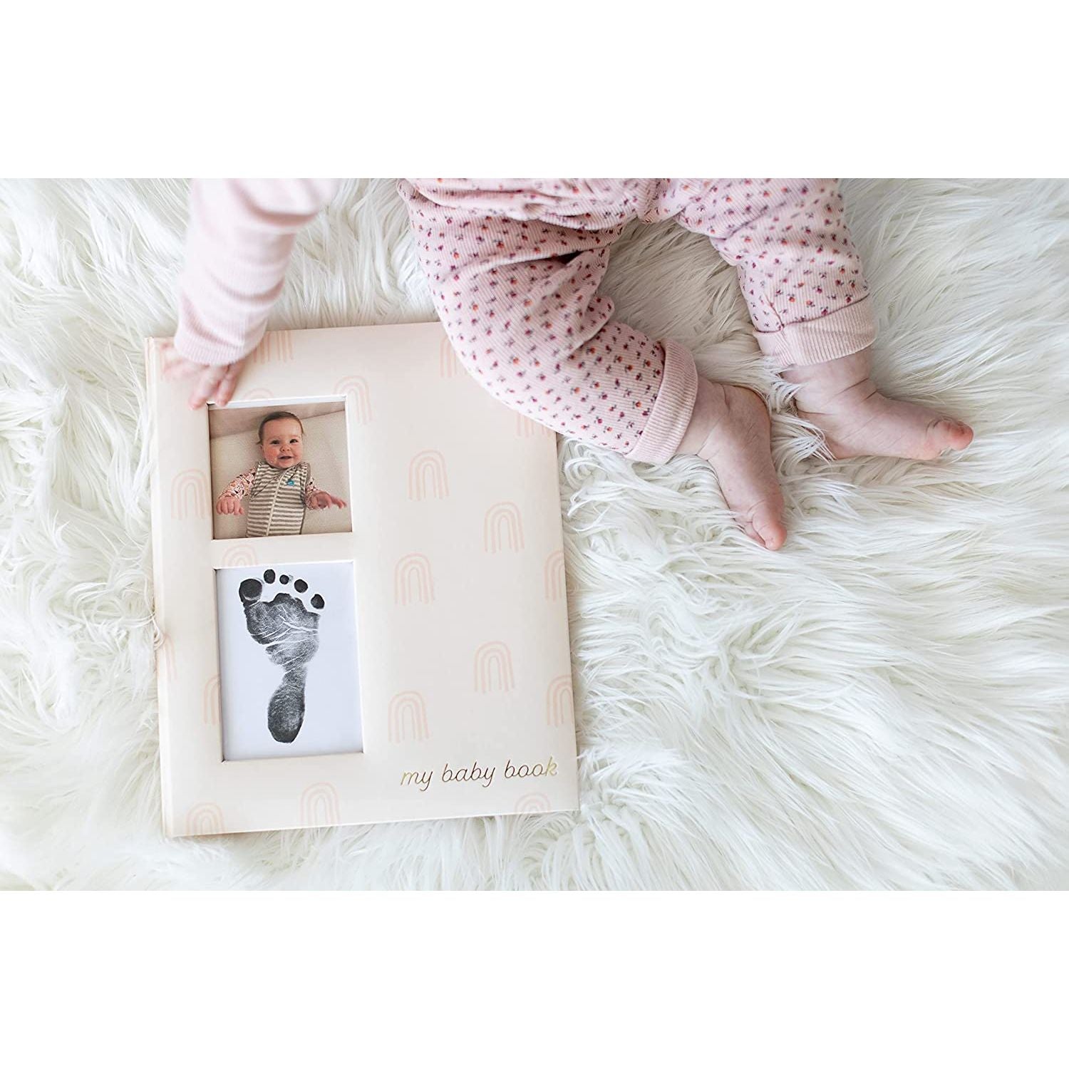 Pearhead Rainbow Babybook - Blush