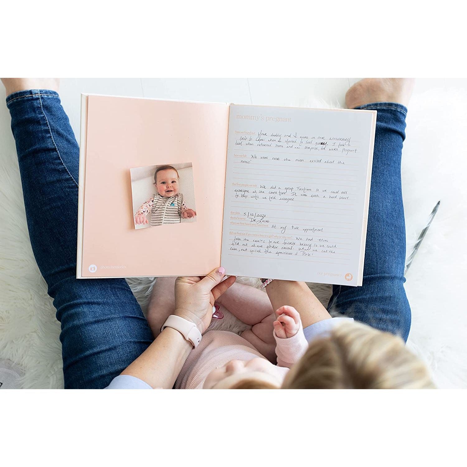 Pearhead Rainbow Babybook - Blush