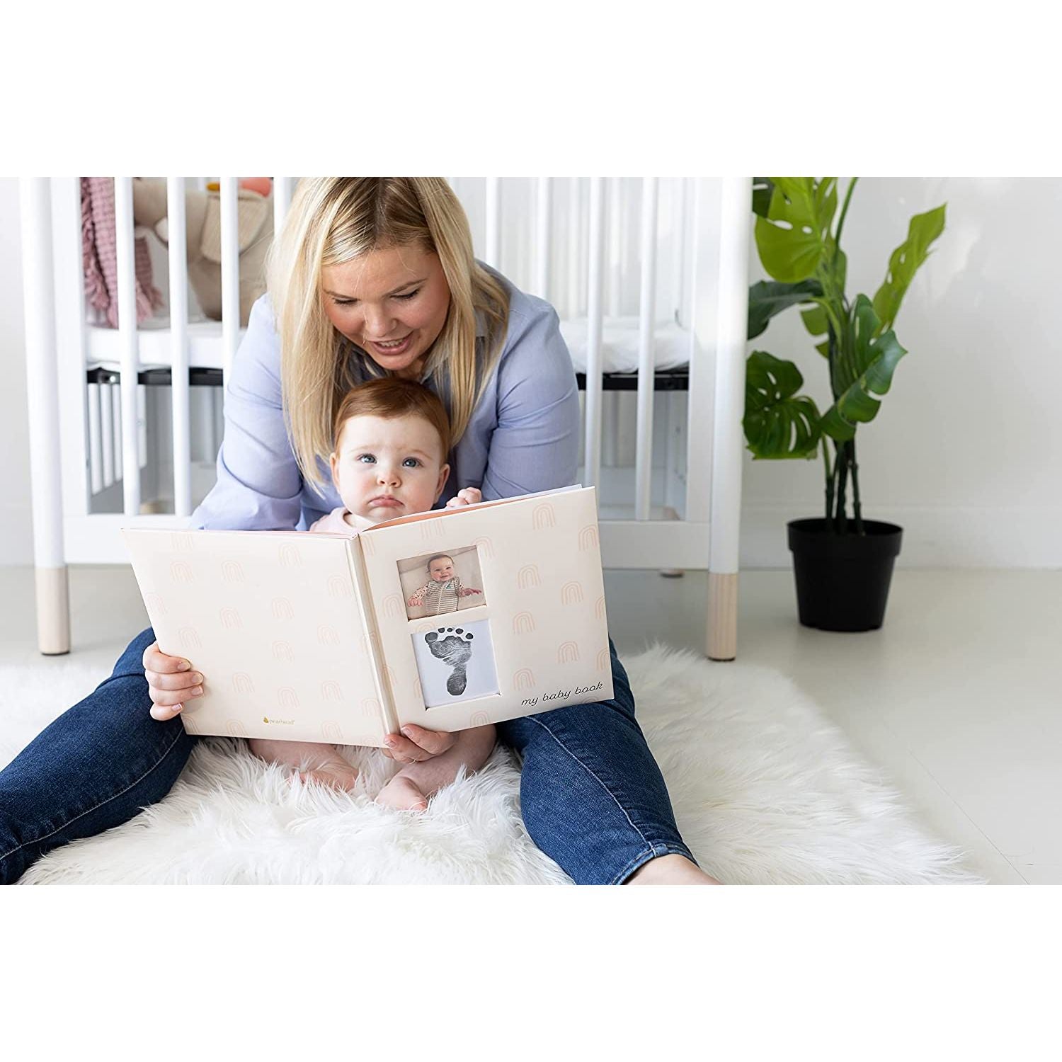 Pearhead Rainbow Babybook - Blush