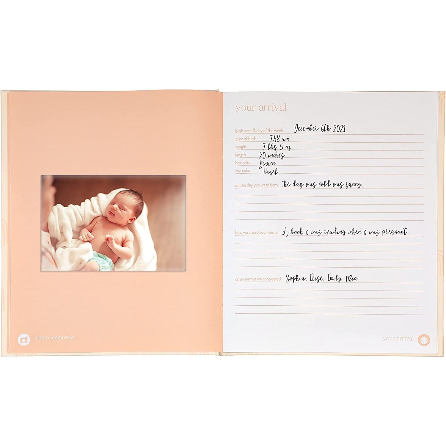 Pearhead Rainbow Babybook - Blush