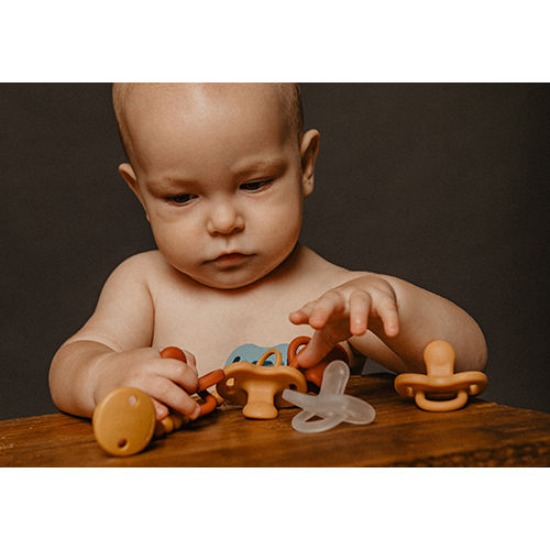 Suavinex Colour Essence All Silicone Soother with SX Pro Physiological Teat - Brick Red