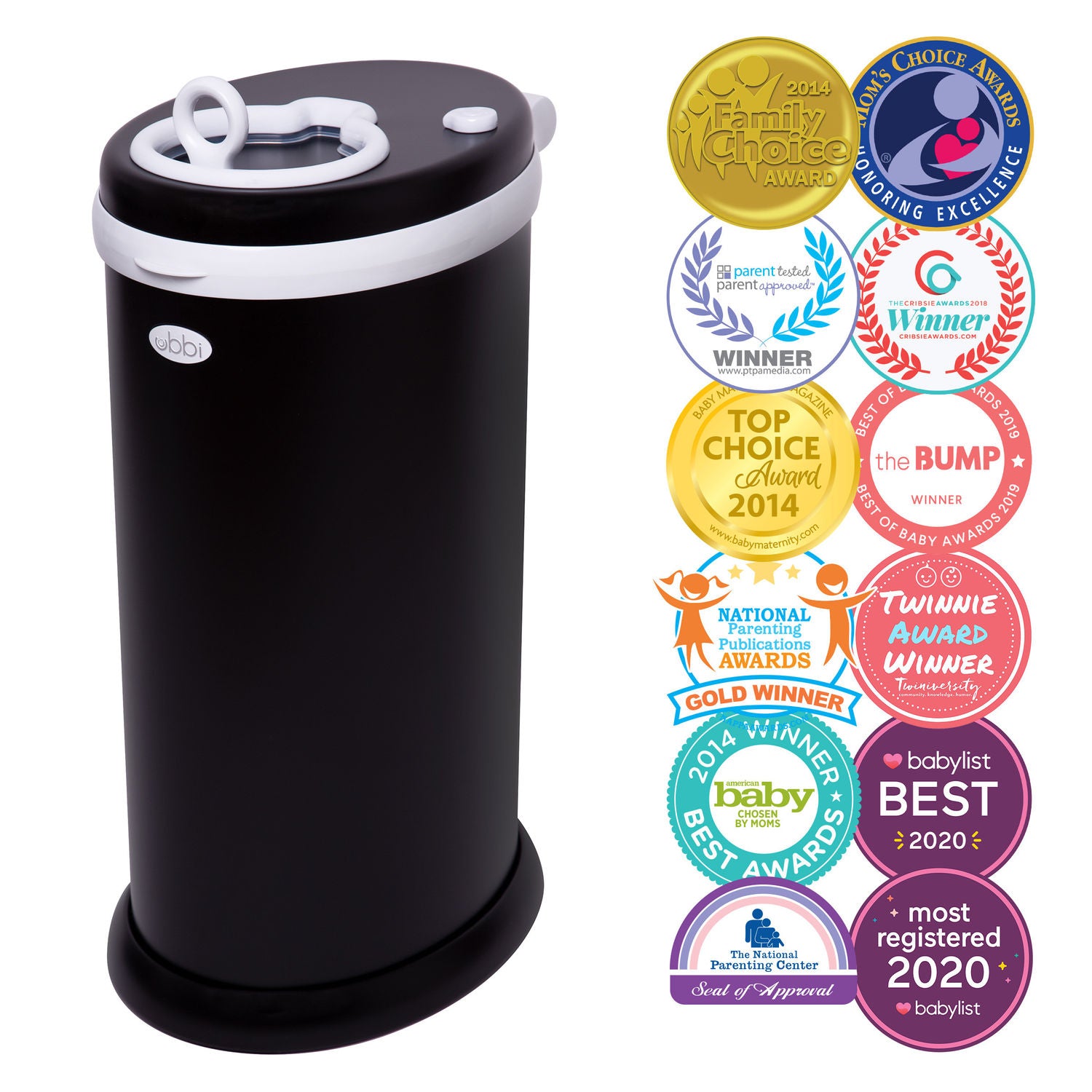 Ubbi Nappy Bin - Matte Black
