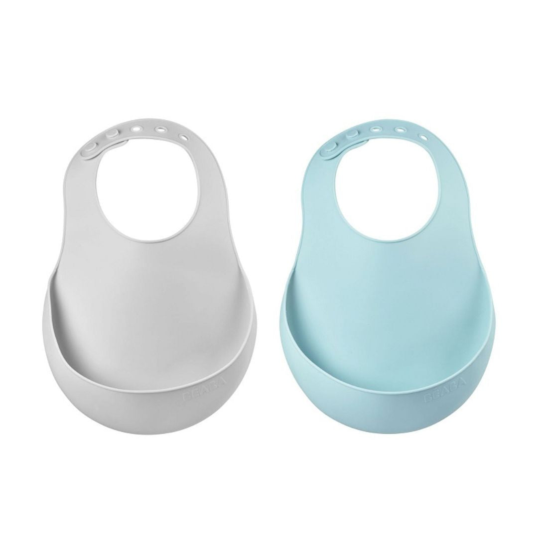 Silicone Bibs Twin Pack - Blue