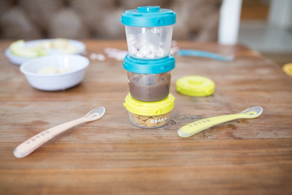 Beaba - Set of 6 x 1st age 60ml & 200ml Stackable Food Jars-The Stork Nest