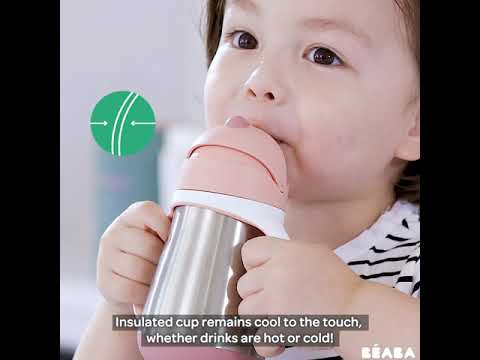 Beaba Stainless Steel Straw Cup - Pink