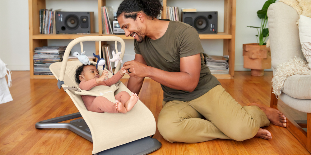 Entertaining baby in their bouncer